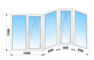 Теплое пластиковое остекление балкона П-3М 3100x1500