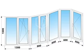 Теплое пластиковое остекление балкона П-3М 4000x1500