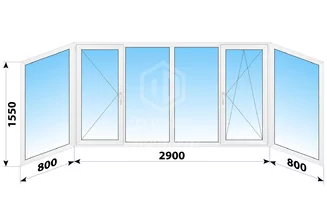 Теплое пластиковое остекление балкона КОПЭ 4500x1550 №2