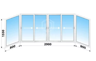 Холодное алюминиевое остекление балкона КОПЭ 4500x1550
