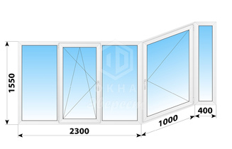 Теплое пластиковое остекление балкона П-44Т 3700x1550