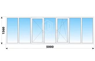 Теплое пластиковое остекление балкона Башня Смирновская 5000x1560 №2