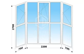 Теплое пластиковое панорамное окно 3600x2700