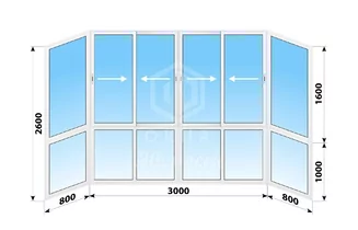 французское раздвижное алюминиевое остекление 4600x2600