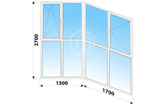 Пластиковые окна в пол на лоджию П-44 3200x2700