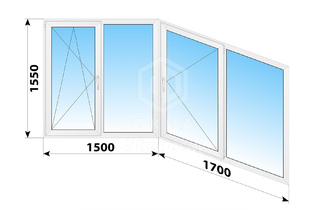 Теплое пластиковое остекление балкона П-44 3200x1550